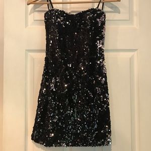 Frederick’s of Hollywood Black Sequin Mini Dress